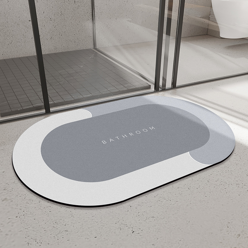 Anti mould quick drying super absorbent soft diatomite non slip bath bathroom mat rug