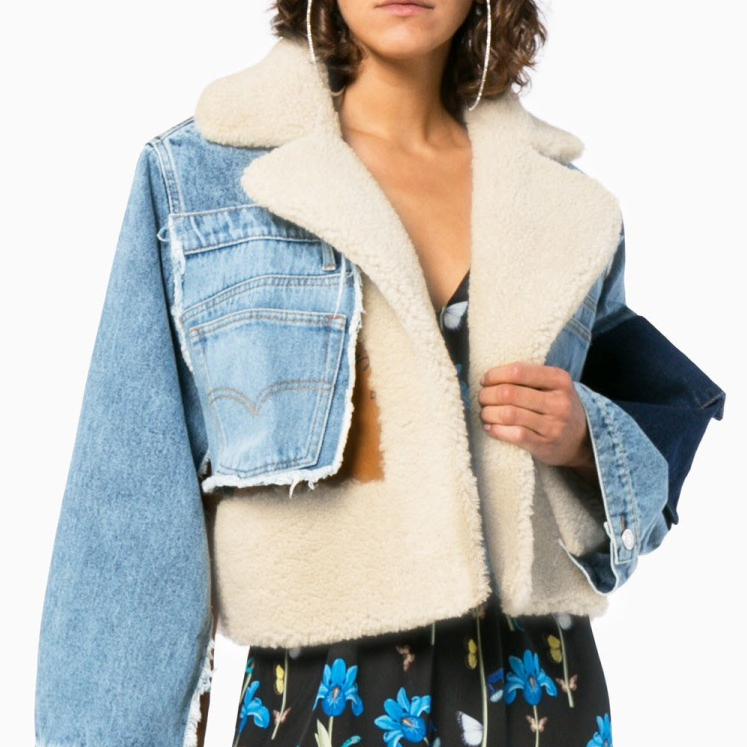 Chaqueta de jean con piel мех с куртка детские брюки; Сезон Зима; Пальто для женщин джинсовый наряд плотного денима из овечьей шерсти; Пальто с мехом; Куртка для женщин 2021
