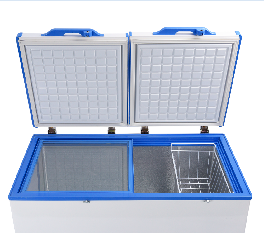 358L hot sell supermarket solar energy 12volt chest deep freezers