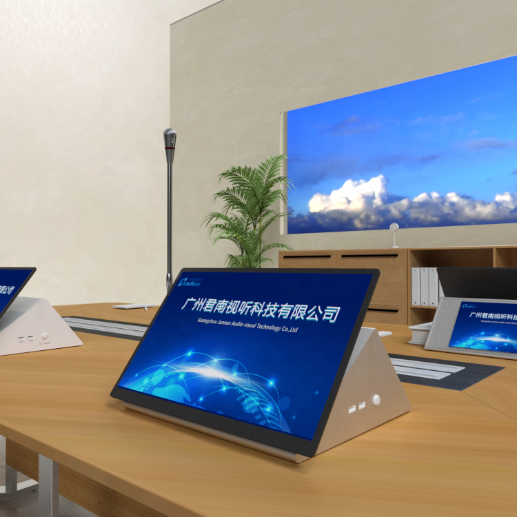 Paperless terminal conference system desktop flipper lifting monitor desk meeting