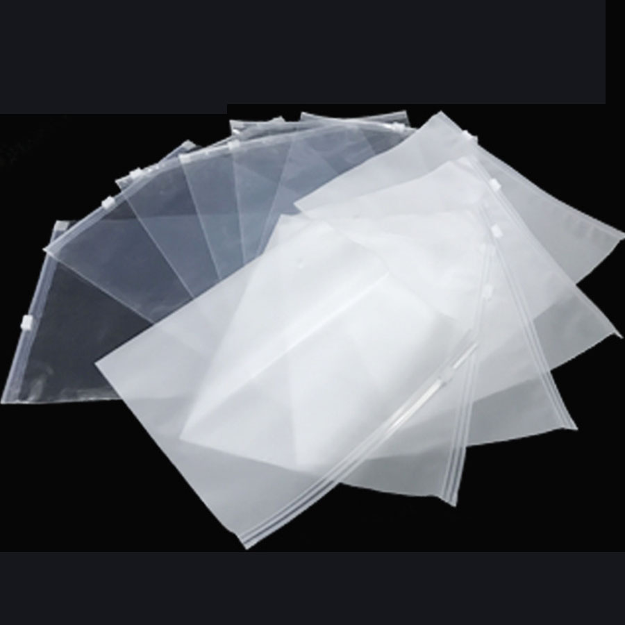 Reusable Custom Transparent PE Slider Zipper Poly Bag Plastic Zip Lock Garment Packing Bag
