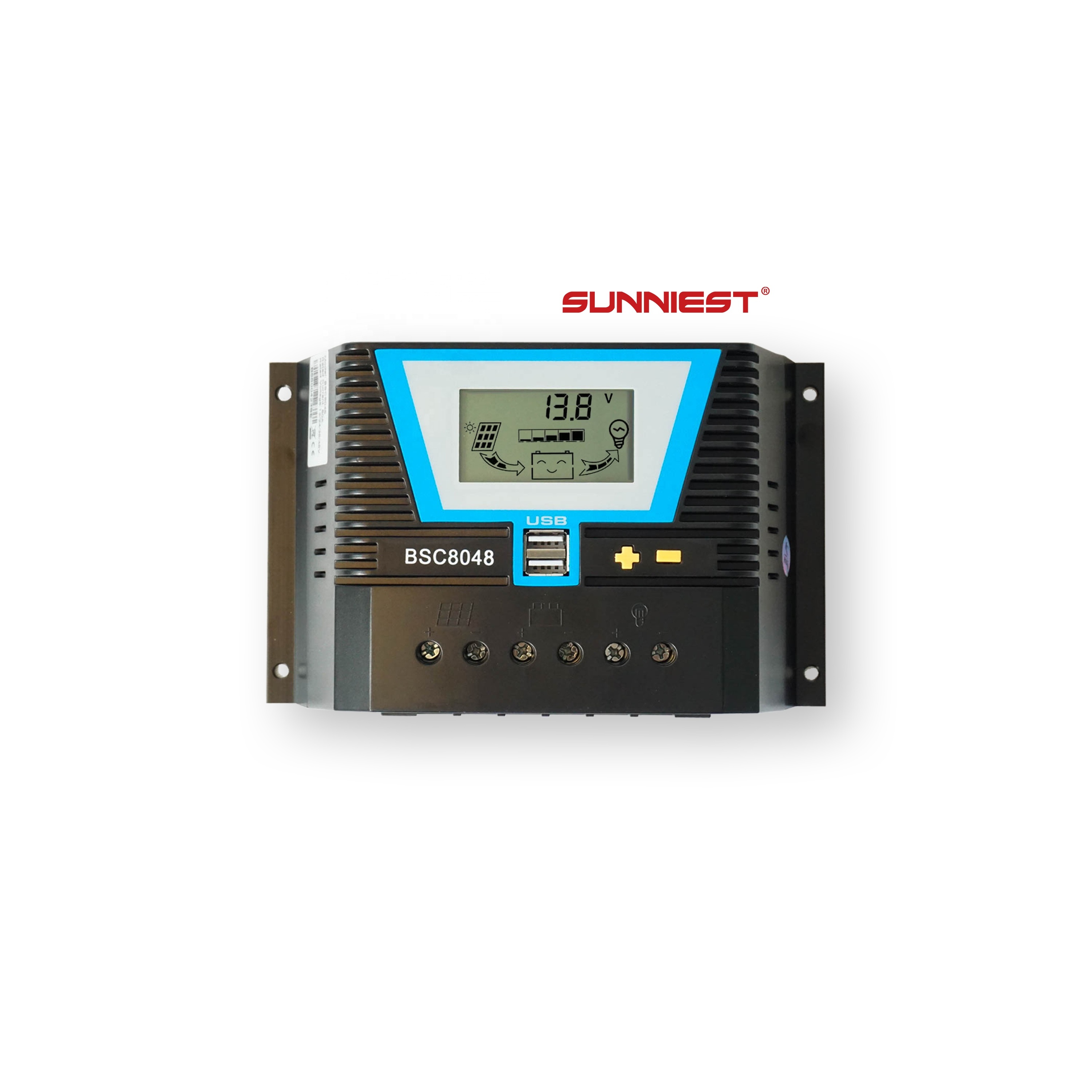 OEM Intelligent Battery Solar Charge Controller 80A 12V 24V 36V 48V PWM Technology Solar Controller System With 5V 2A USB Output
