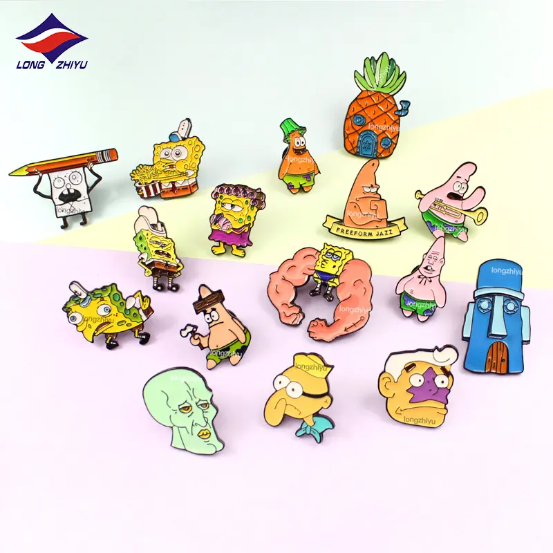 Longzhiyu Custom Cartoon Character Enamel Badges with Your Own Design 3D Cute Lapel  Pins for Decorations