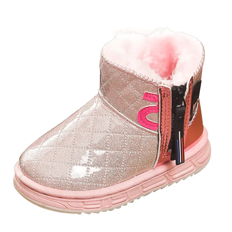 Детские теплые зимние ботинки, теплые Нескользящие большие хлопковые ботинки, Детские универсальные короткие ботинки, зима 2021