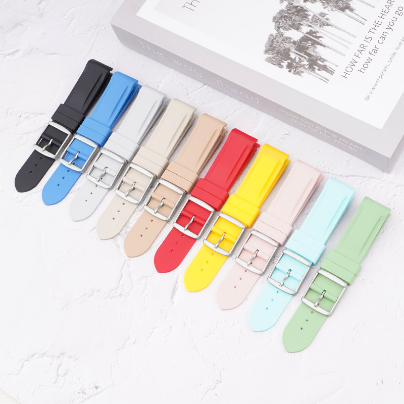 Ремешок резиновый с изогнутым концом для часов, подходит для Omega Joint Moon Swatch, водонепроницаемый спортивный браслет для часов Rolex, 20 мм