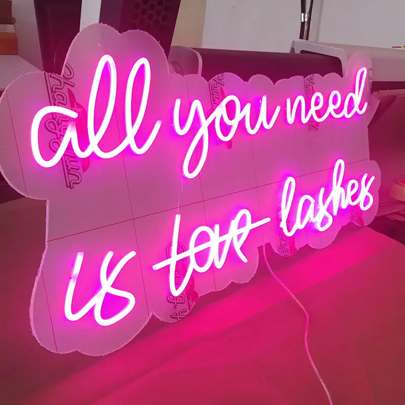 Wholesale Custom China Neon Sign Led Neon Light Sign Lashes Room Decor All You Need Is Love Neon Sign