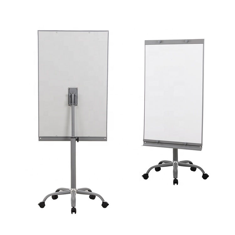 100x65cm height adjustable magnetic whiteboard flipchart easel mobile white board flip chart stand with wheels