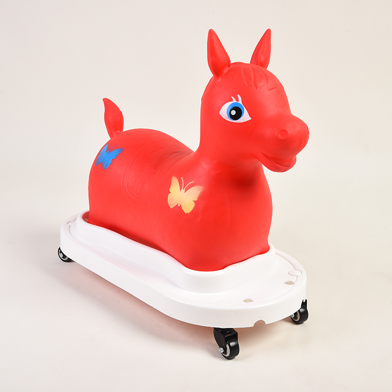 Customized good quality kids child plastic toys indoor rocking horse red