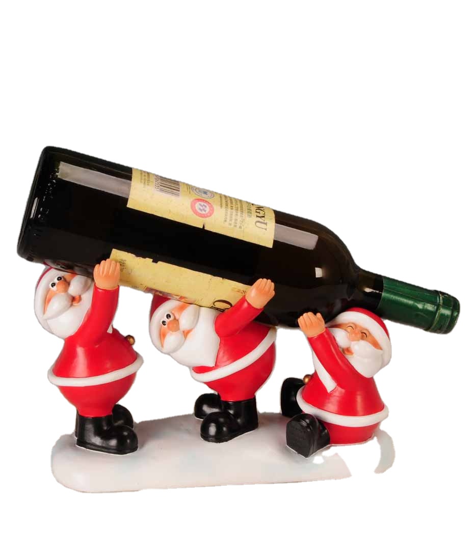 Resin ornaments desktop home decorations Santa Claus wine bottle holder