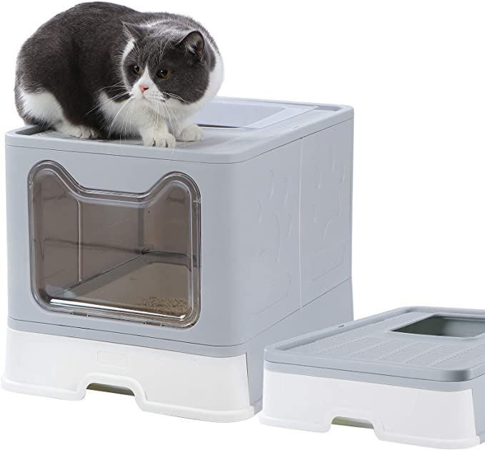 Folding Drawer Top-entry Cat Toilet Odorless Dog Bedpan Cat Litter Box Enclosure