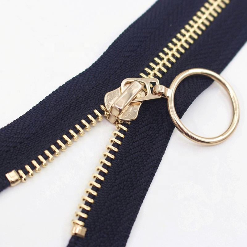 Factory Cheap Custom 3# 4# 5# 8# 10# Brass Separating Zipper Metal Zip Cierre For Hoodies jeans jackets handbag Garment Zipper