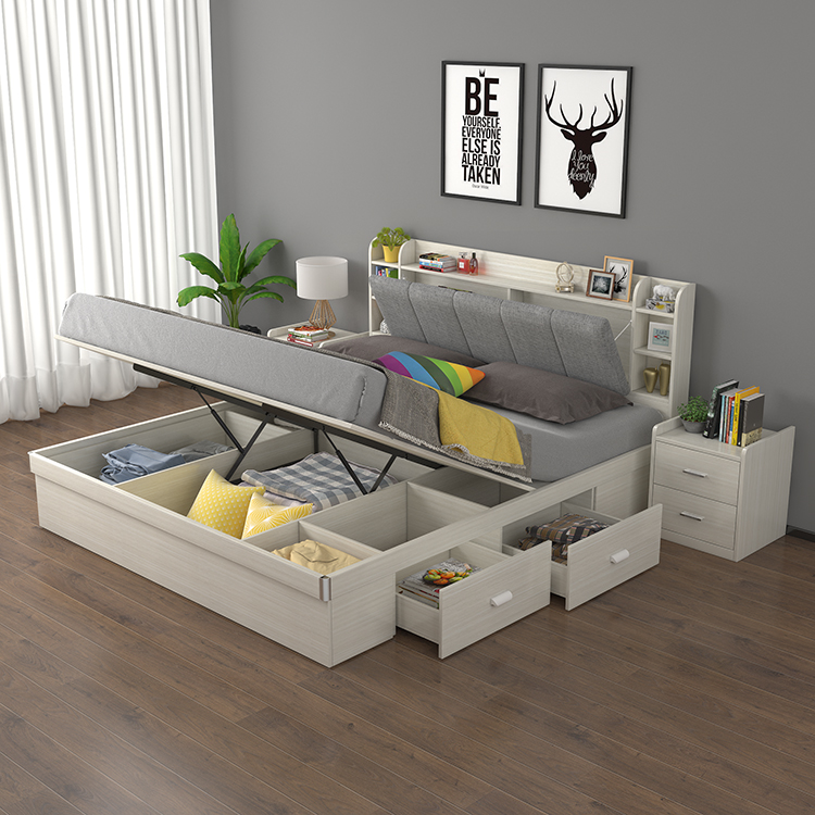 Professional Manufacturer Wooden Box Bed Designs White Sofa Bed with Storage