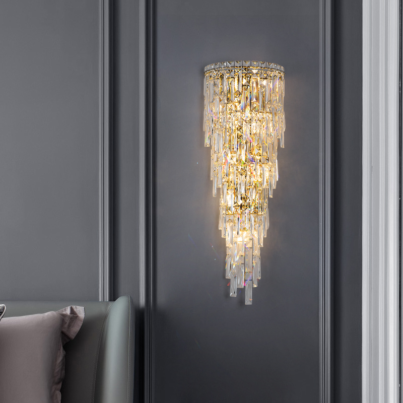 New Product Classic Creative Design Living Room Hotel Villa Sconce Bedroom Wall Lamp Lighting Golden Lustre