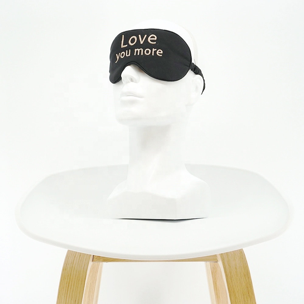 Fashion solid base with rose golden embroidery silk eye mask Blindfold