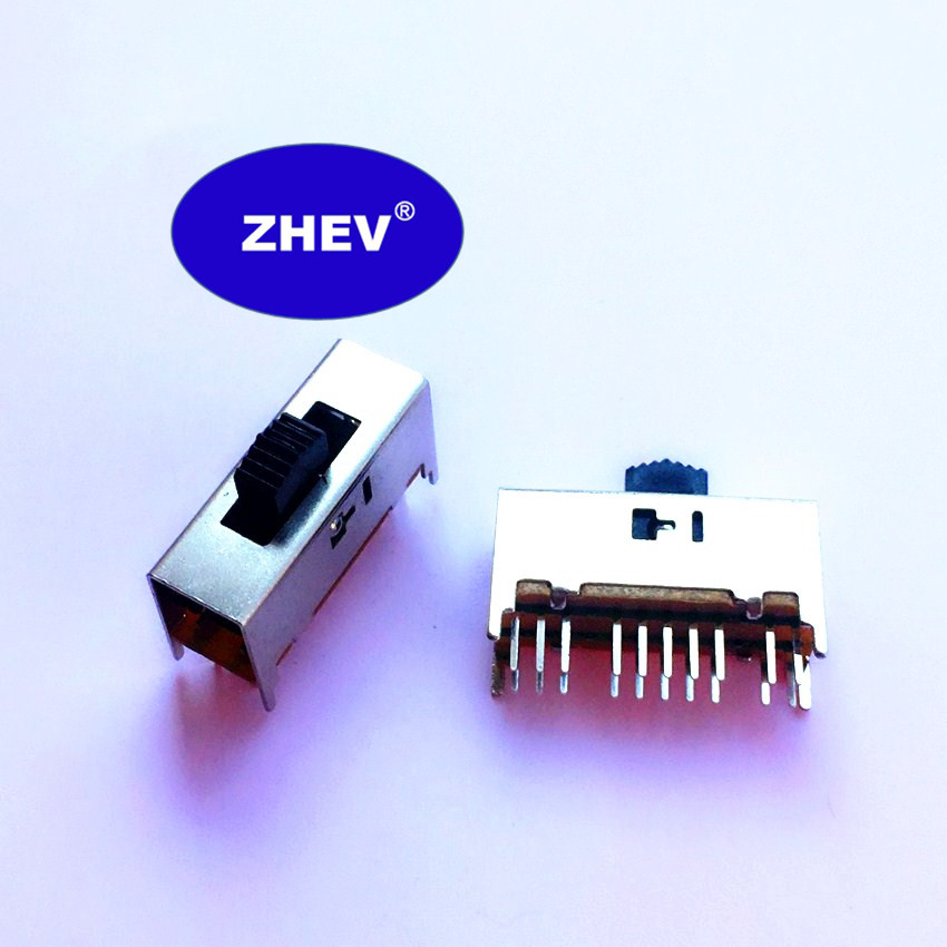 SS-44D04 DIP 20 Brass Pins Slide Switch With 4P4T Button Height 7mm