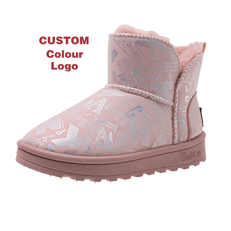 2021 New Design Pattern Custom Kids Australian Sheepskin Boots Winter Girls Shoes Wholesale Children Boot