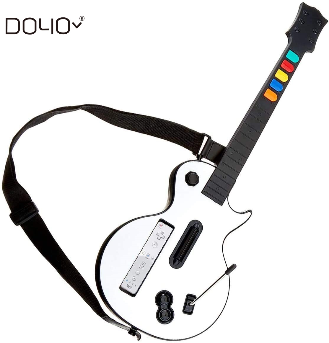 Белый беспроводной контроллер для гитары Hero и Rock Band с ремешками Wii для игр Hero и Rock Band