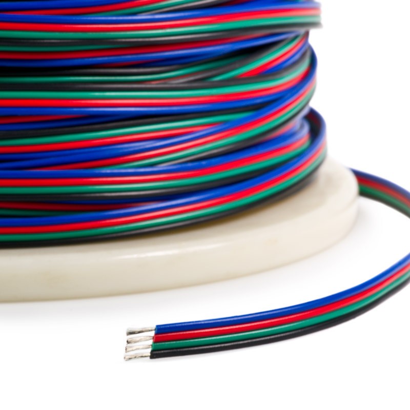 4Pin ПВХ изолированный провод 22AWG RGB Удлинительный кабель провод для RGB 5050 3528 Светодиодные полосы света