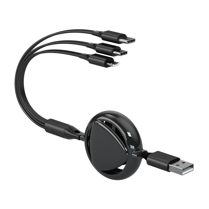 Портативный USB-кабель для передачи данных 3 в 1, зарядное устройство для мобильного телефона с выдвижным USB-кабелем, универсальный мульти-кабель