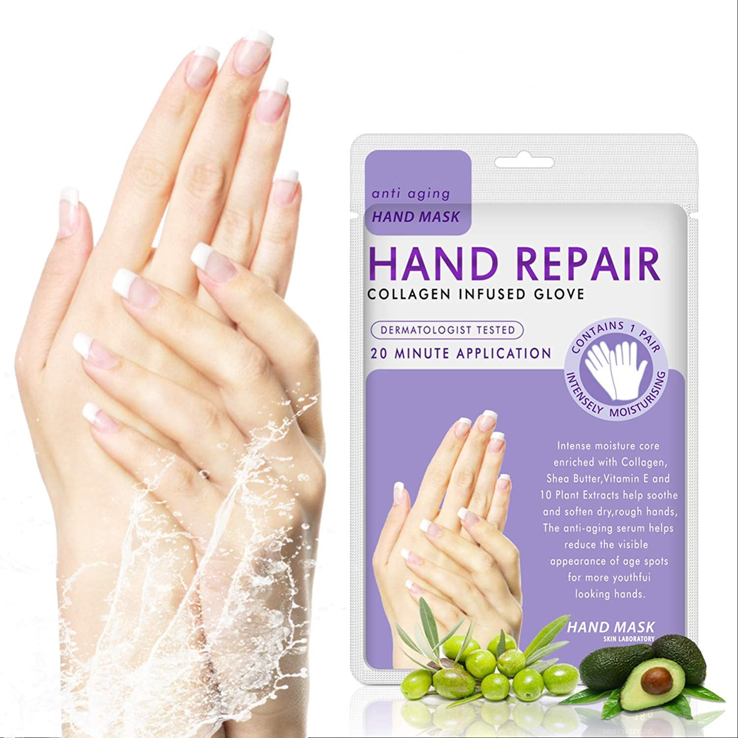 Custom Private Label Fruit Extract Relieves Dry Rough Skin Moisturizing Hand Leg Mask Rose Mask Gloves