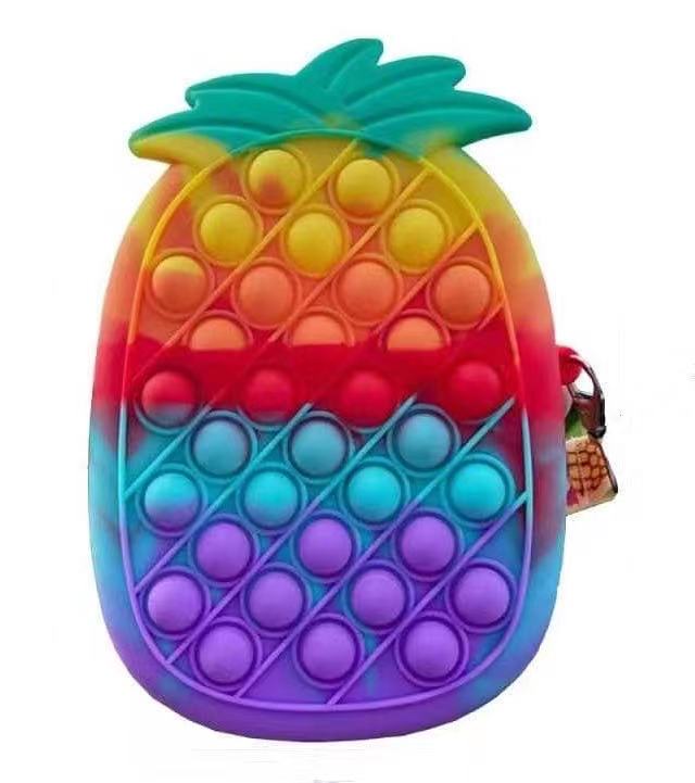 childen bubble toy game bags free time finger toy coin bag girls pineapple outdoor popsit bag