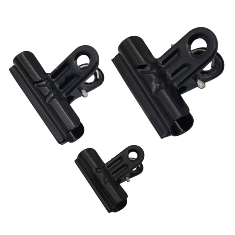 Factory Direct Supplier Black Round Head Spring Paper Iron Clip Metal Binder Clip