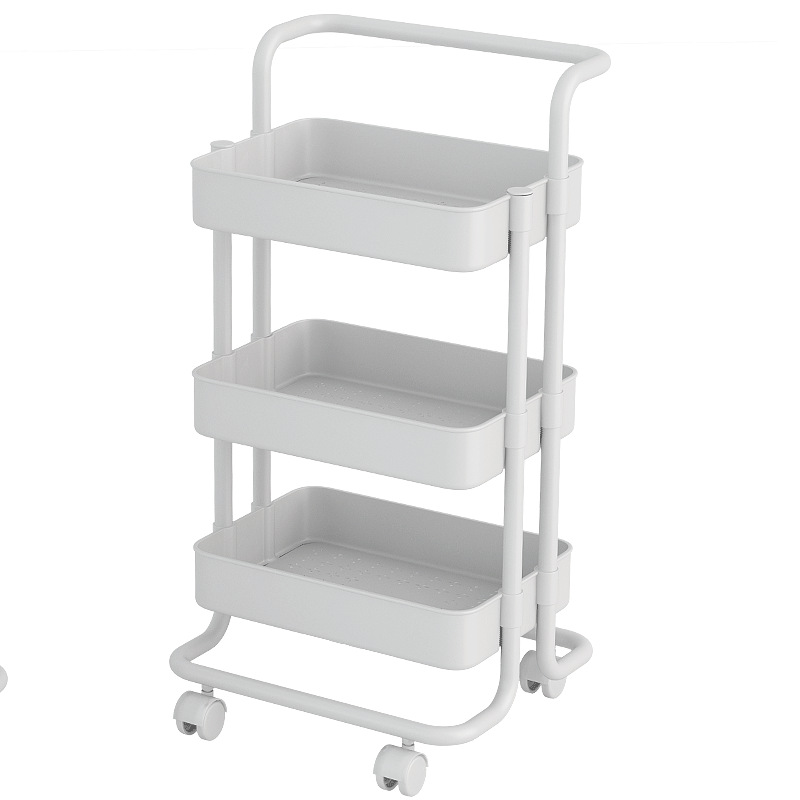 Amazon hot sale corner storage cart organizer rolling utility trolley movable multi-layer kitchen storage rack
