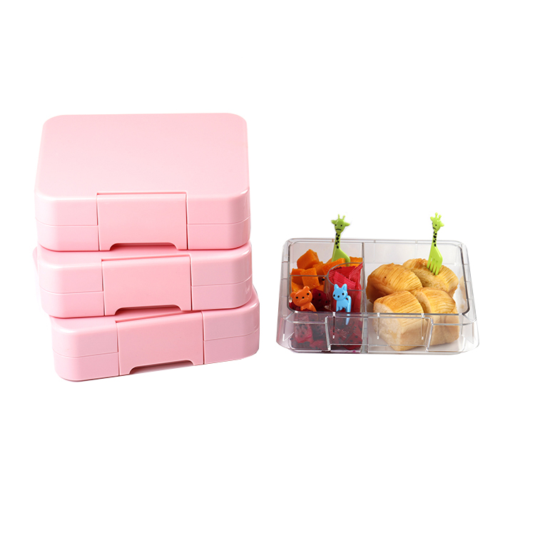 Многоразовый пищевой контейнер Bento, коробка для хранения с подогревом для микроволновой печи, пластиковый Ланч-бокс, 4, 6 отделений, Детские ланчбоксы