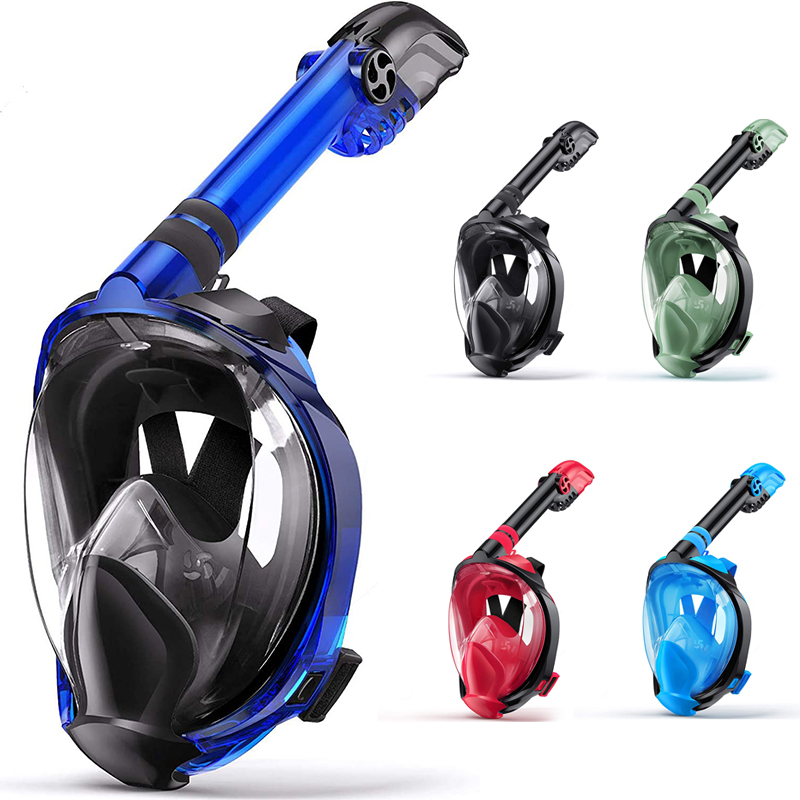 Factory OEM 180 Degree View Easy Breath Fully Dry Diving Foldable Anti Fog Full Face Snorkel Mask with Camera Mount