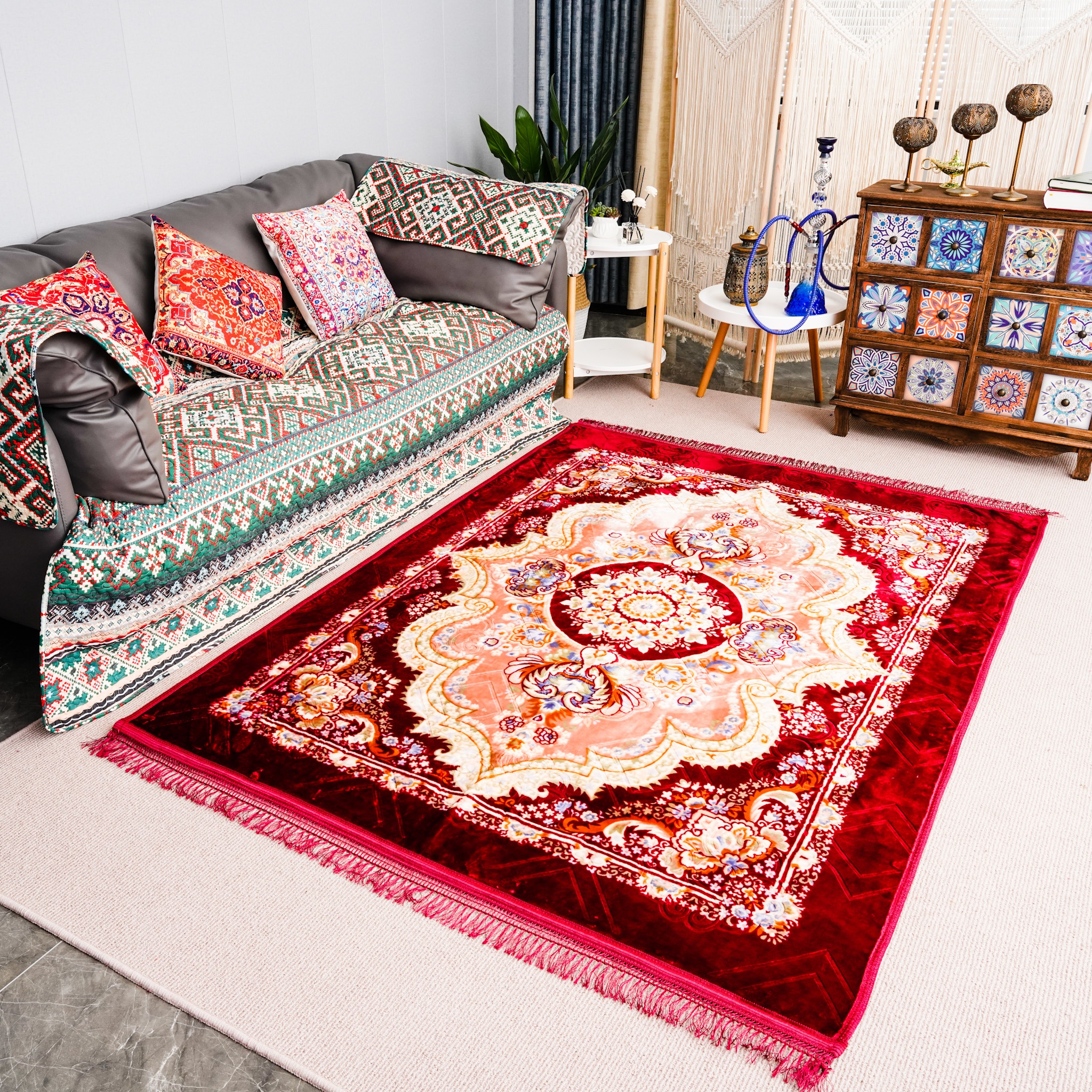Factory high quality embossing anti slip muslim carpet