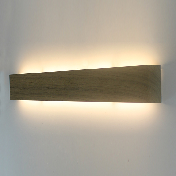 Modern natural wood grain wall lamp aluminum LED wall light