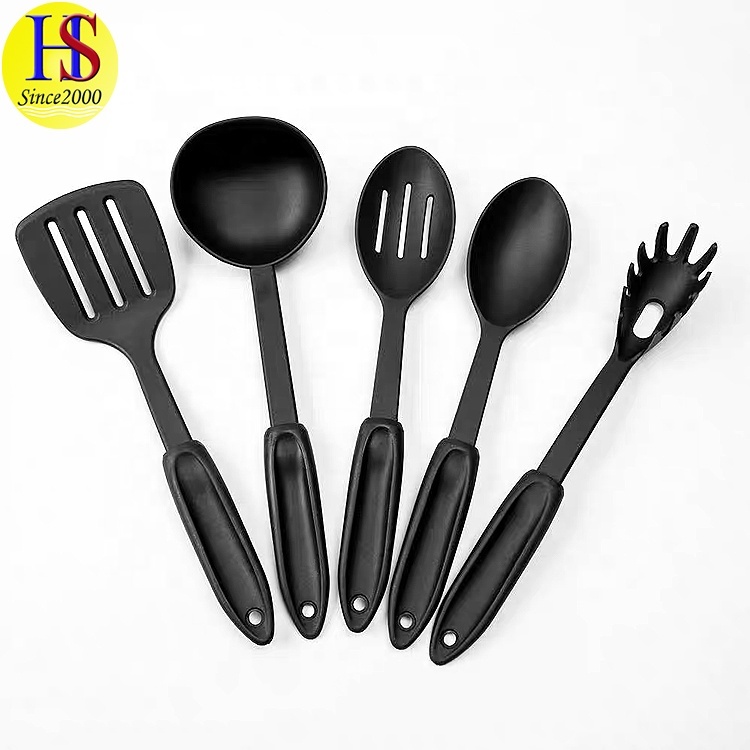 Stainless Steel Kitchen Cuisine Accessories 5PCS Black Nylon Kitchenware Kitchen Utensil