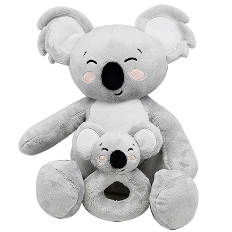 30cm grey stuffed koalas for a newborn baby + rattle