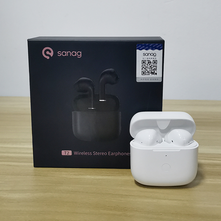 Лидер продаж, наушники-вкладыши Sanag T2 auricolare с шумоподавлением и поддержкой Bluetooth, настоящие беспроводные tws наушники PK air 3