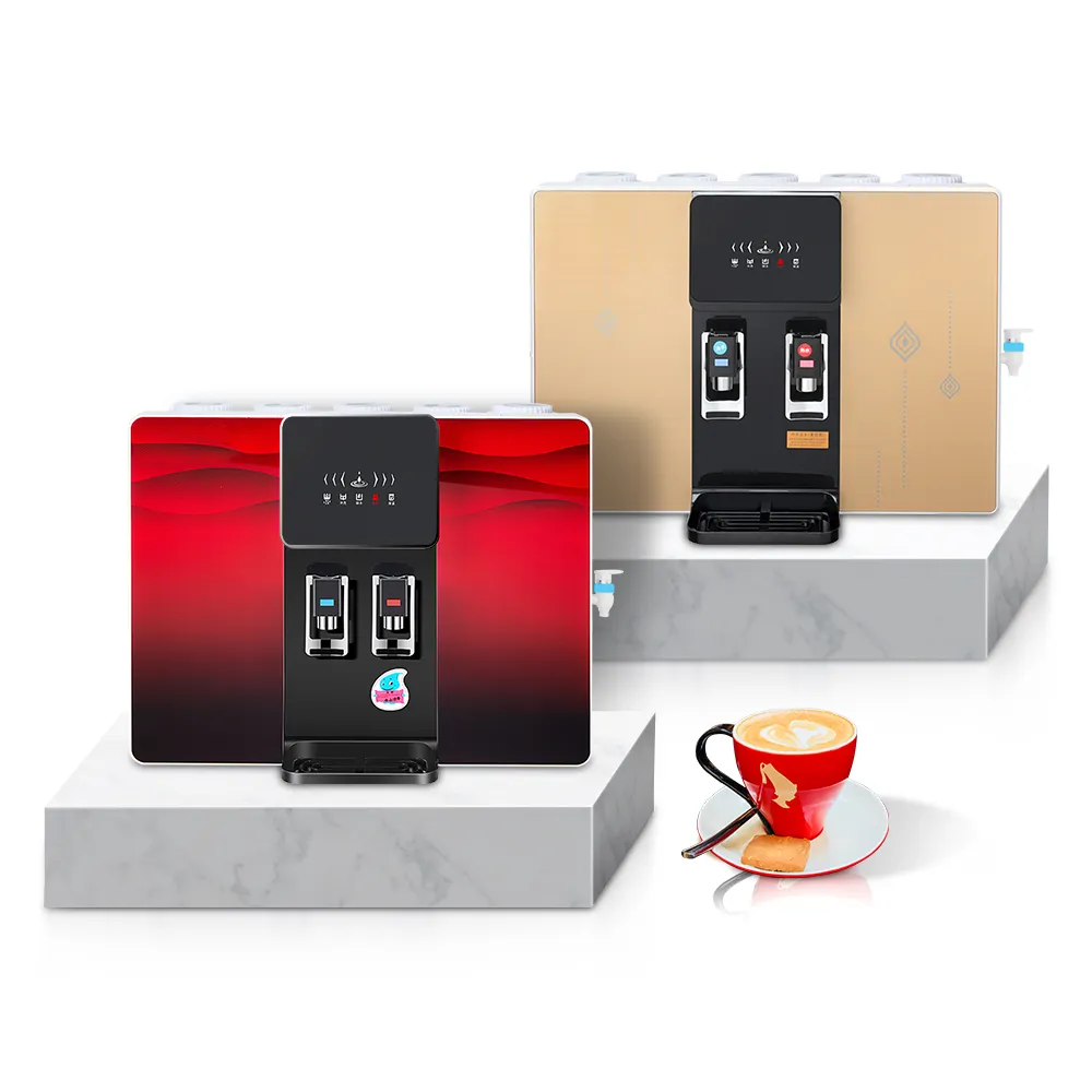 Hot And Cold Water Purifier Ro Tankless Touch Screen Temperature Control Smart Plastic Wall Mounted Water Dispenser