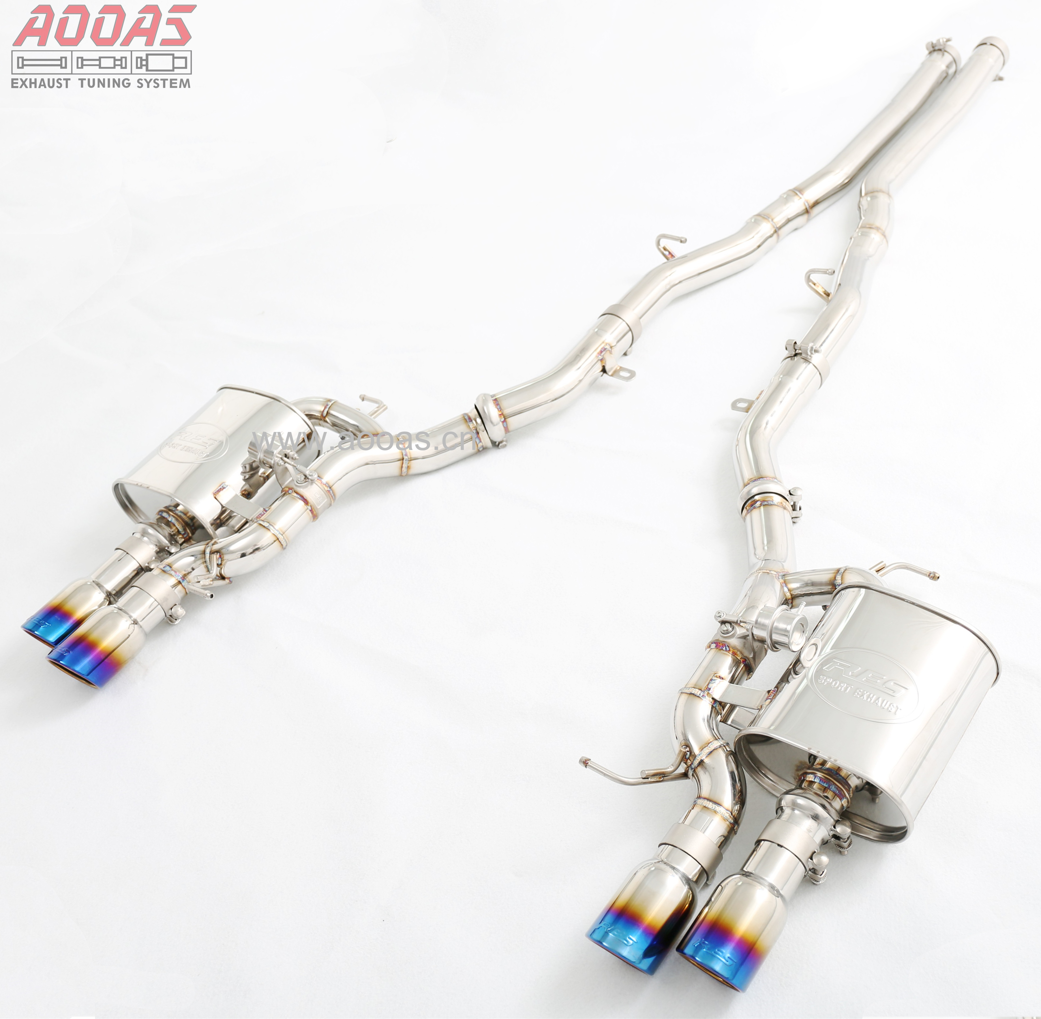 Выхлопная система Valvetronic Catback из нержавеющей стали 304 с 4 синими наконечниками для автомобиля 6 серии 650