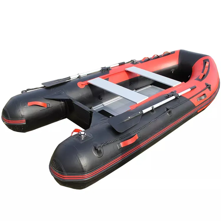 Wholesale 4.3m Length Inflatable Boat Pvc Water Rowing Boat Outdoor Inflatable Fishing Boat