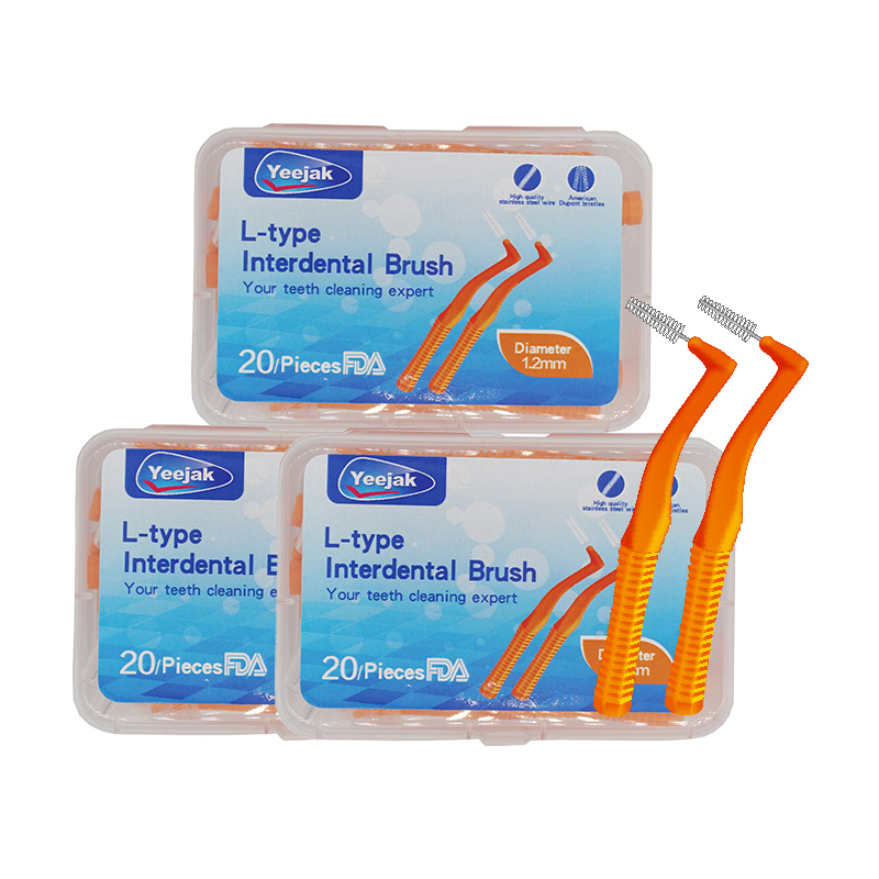 Gum Care Teeth Steel Wire Soft Brushes Slim Rubber Reusable Private Label Interdental Brush Toothpicks 60pcs 1.2mm