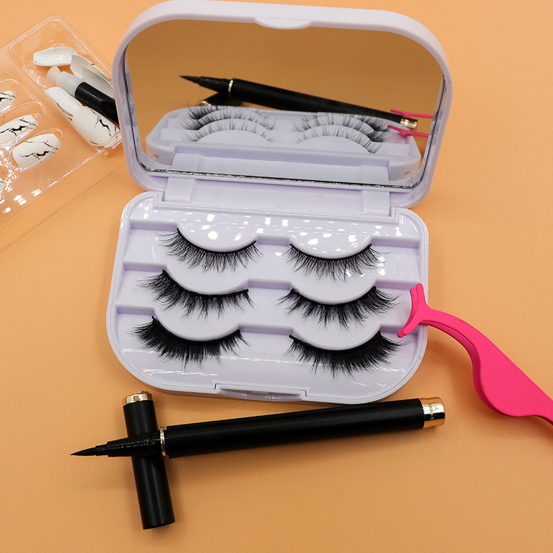 Vendors Glue Eyelash Case 10 Brown Lucky Liner Lashes Vegan Led Box Package Magnetic Holder Strip Mink Eyelashes Lash
