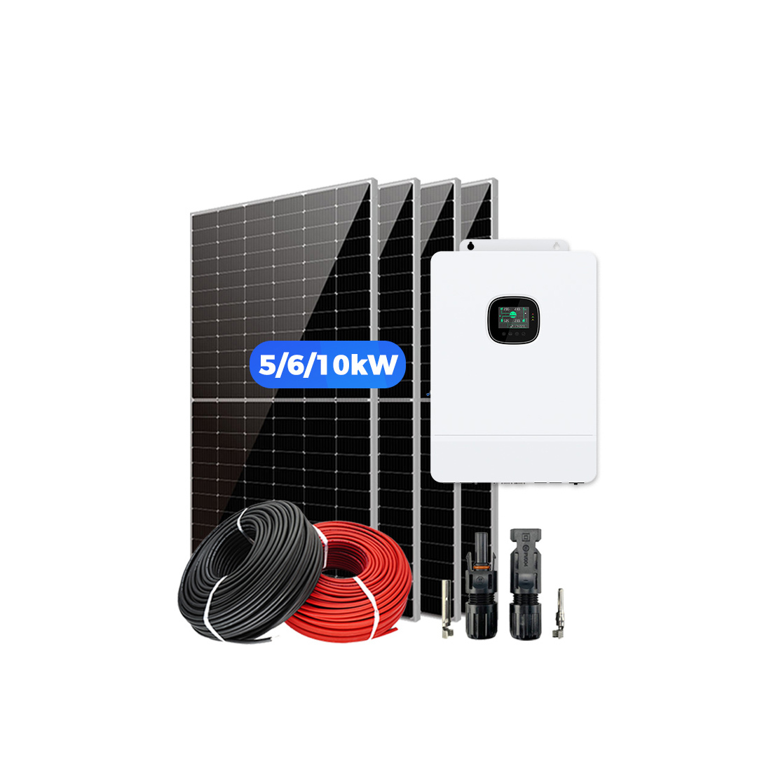 C-6.5KW-US Residential Complete Hybrid Solar Power System 6.5KW on/off Grid Solar Panel Energy System Cost For Home