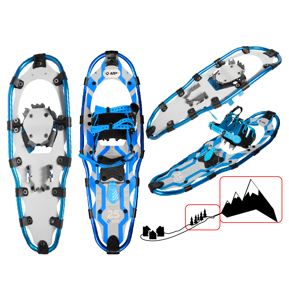XTAP Best quality CE BSCI Alu Frame HDPE deck 1-pulling hole strap binding Heel lift Snowshoes Ski Supplier