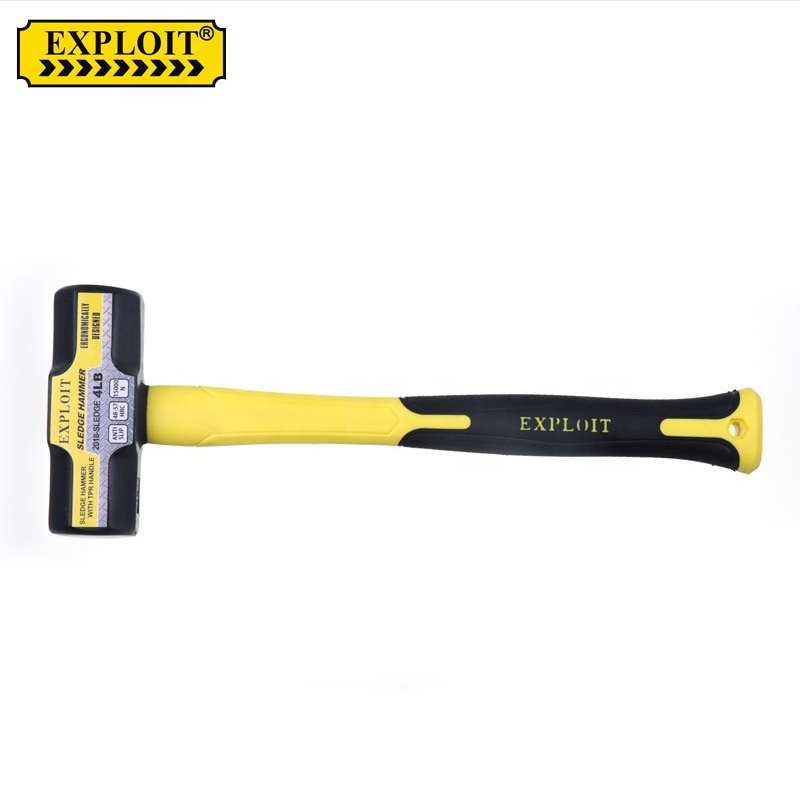 Factory Price Heavy Duty Octagonal Hammer High Carbon Steel Forged 4lbs Sledge Hammer With TPR Plastic Handle