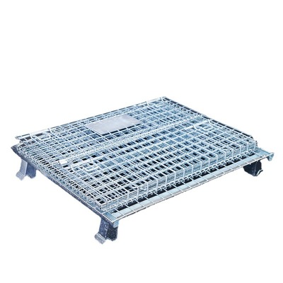 Heavy duty fabricated durable custom warehouse zinc metal rolling storage cage