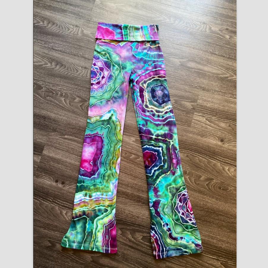 Women's High Waist Leggings Tie Dye Yoga Pants with Pockets 4-Way Stretch Tummy Control Workout Running Pants