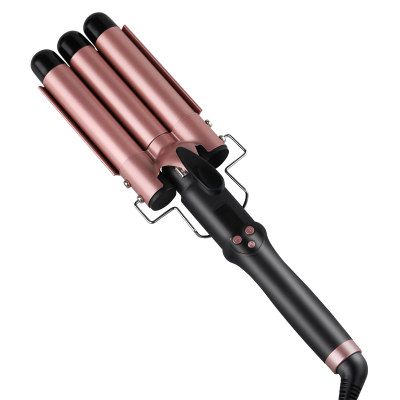 3 Barrel Curling Iron Waves Curling Iron with Temperature Adjustable Wave Wand