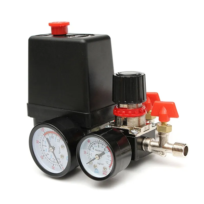 120psi Air Compressor Pressure Valve Switch Manifold Relief Regulator Gauges Lighting Accessories Switches