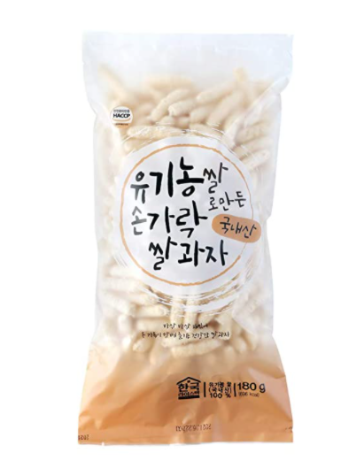 Корейская еда RiceTech Finger Organic Rice 100%, закуска, корейская еда, здоровая закуска, соленый рис для детей и семьи, 180 г/6,34 унций