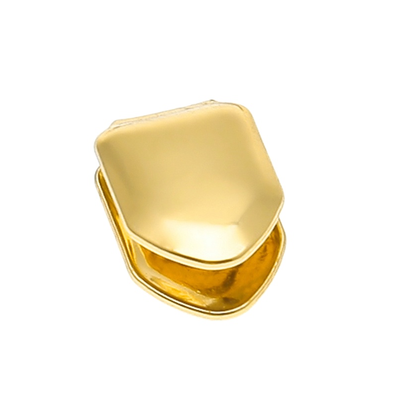 Хип-хоп 14k позолоченные одиночные зубы Grillz Пользовательский логотип пустые зубные решетки с набором форм Хэллоуин Grillz цепь тела