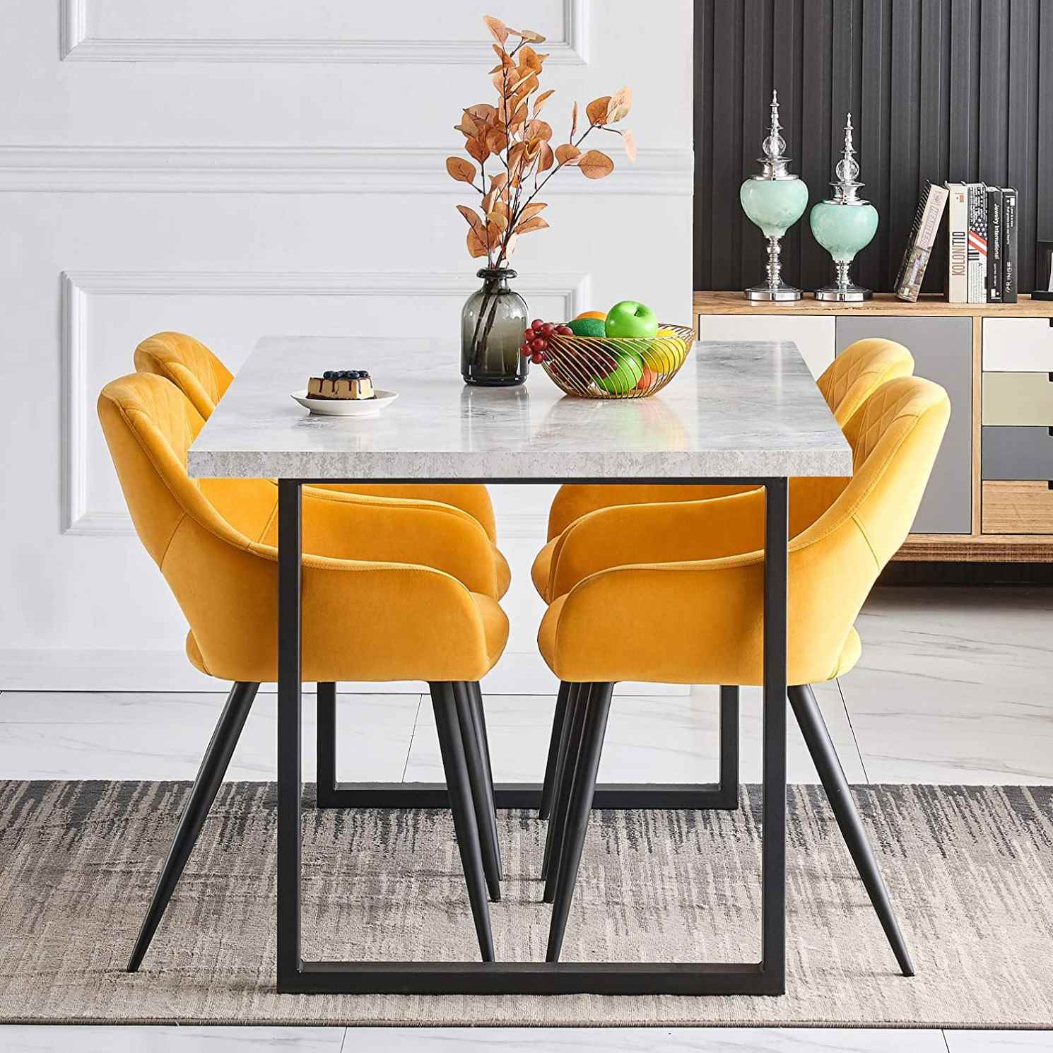 home dining room furniture modern 4 chair dining table set