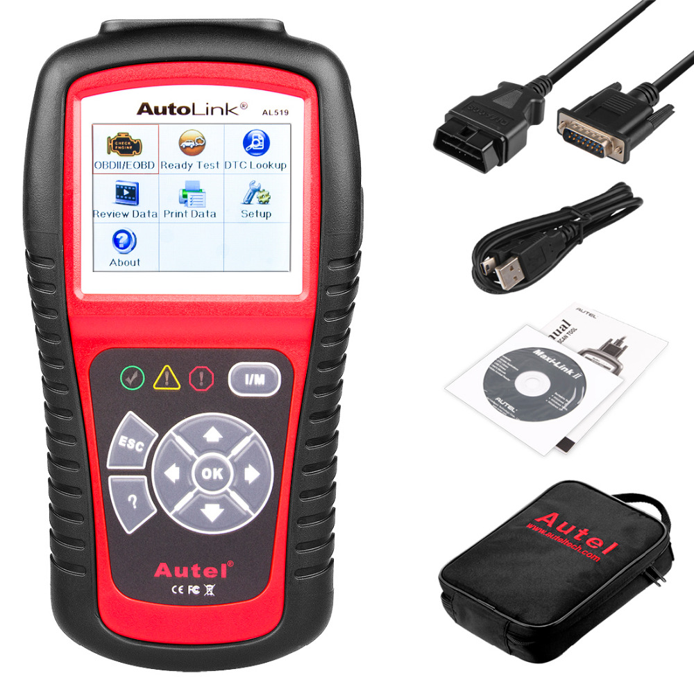 Original AL519 OBD2 Scanner Car Diagnostic Tool AutoLink AL519 OBD ll Scan Tool Code Reader EOBD Diagnostic Tool Scanner